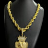 Cordao Baiano 13Mm Pingente Banhado A Ouro 18K P
