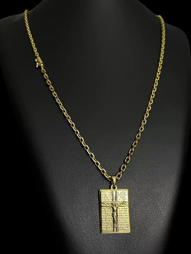 Cordao Cadeado 3Mm Pingente Banhado A Ouro 18K 3