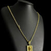 Cordao Cadeado 4Mm Ping Jesus Cravejado Banhado A Ouro 18K Preto