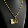 Cordao Cadeado 4Mm Pingente Banhado A Ouro 18K Preto