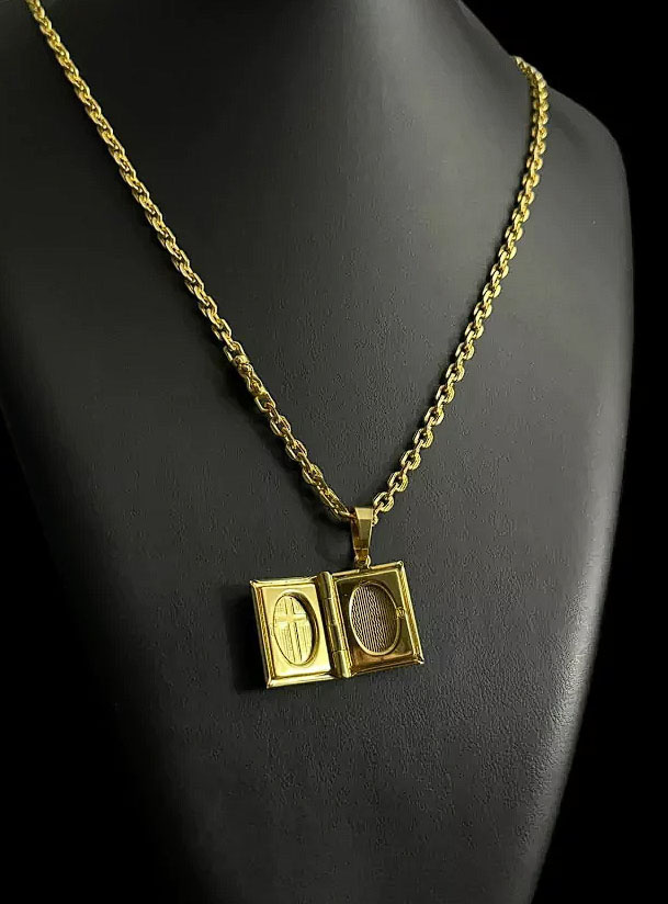 Cordao Cadeado 4Mm Pingente Banhado A Ouro 18K Preto