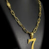 Cordao Cadeado Alongado 12Mm Pingente Banhado A Ouro 18K Preto