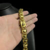 Cordao Dubai 15Mm Fecho Especial Nossa Senhora Banhado A Ouro 18K Preto