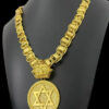 Cordao Dubai 15Mm Pingente Estrela De Davi Banhado Ouro 18K
