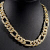 Cordao Feminino Cravejado 12Mm Banhado A Ouro 18K 2