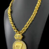 Cordao Friso 12Mm Pingente 7 Personalizado Banhado A Ouro 18K