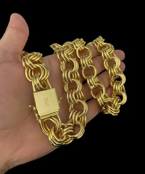 Corrente Friso 20mm - Banhado a Ouro 18k