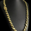 Cordao Friso S 13Mm Com Fecho Jacare Banhado Ouro 18K P