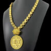Cordao Friso S 13Mm Pingente Estrela De Davi Banhado A Ouro 18K