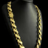 Cordao Friso S 16Mm Fecho18K Banhado A Ouro 18K Preto