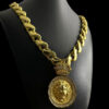 Cordao Friso S 16Mm Pingente Banhado A Ouro