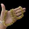 Cordao Friso S Bordado 13Mm Miami Banhado Ouro 18K Preto