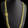 Cordao Friso X 13Mm Com Fecho Sao Jorge Banhado Ouro 18K Preto