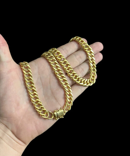 Cordão Grumet 11mm Fecho Com Gravação 750 - Banhado a Ouro 18k