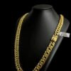 Cordao Grumet 15Mm Fecho Santa Banhado A Ouro 18K Preto