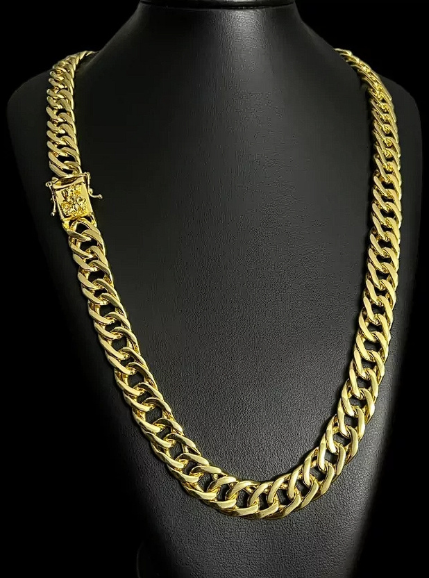 Cordao Grumet 15Mm Sao Jorge Banhado A Ouro 18K 0