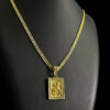 Cordao Grumet 5Mm Pingente Sao Jorge Banhado A Ouro 18K Preto