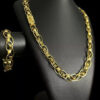 Cordao Imperador 13Mm Pulseira Banhado A Ouro 18K Preto