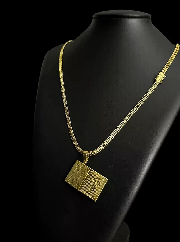 Cordao Lacraia 5Mm Pingente Banhado A Ouro 18K 7