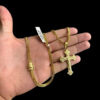 Cordao Lacraia 5Mm Pingente Banhado A Ouro 18K Preto