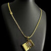 Cordao Lacraia 5Mm Pingente Banhado A Ouro 18K Preto 1