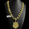 Cordao Oriental 13Mm Pingente Nas Maos De Deus Banhado A Ouro 18K Preto