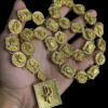 Cordao Personalizado Fe Mao Rezando Poze Pingente Cravejado Banhado A Ouro 18K Preto