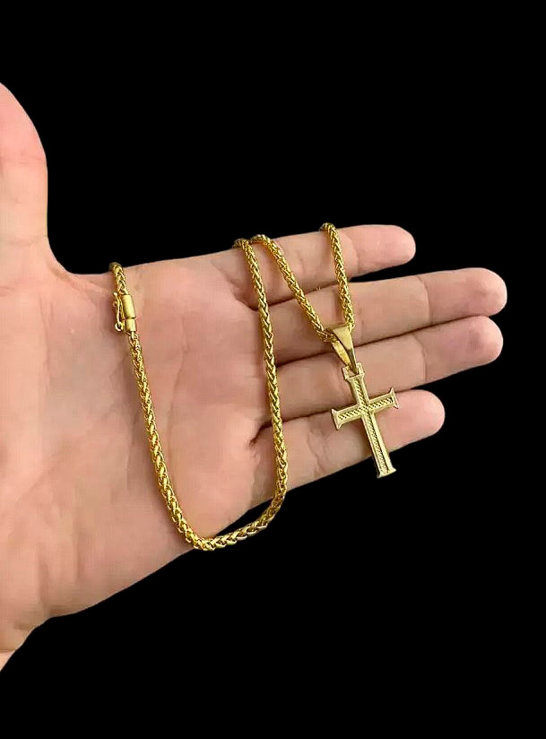 Cordao Peruano 3Mm Pingente Banhado A Ouro 18K Preto
