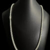 Cordao Peruano 5Mm Banhado A Prata 925 Preto