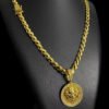Cordao Pingente Friso S 8Mm Banhado A Ouro 18K Preto