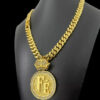 Cordao Pit Bull 13Mm Pingente Fe Personalizado Banhando A Ouro 18K