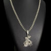 Cordao Pitbull 6Mm Pingente Sao Jorge Banhado A Ouro 18K Preto