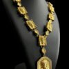 Cordao Poze Jesus Cristo Pingente Cravejado Banhado A Ouro 18K Preto 1