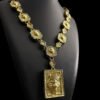 Cordao Poze Sagrado Coracao Pingente Banhado A Ouro 18K Preto