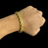 Cordao Pulseira Cadeado Duplo S 10Mm Banhado A Ouro 18K Preto 1