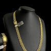 Cordao Pulseira Elo Americano 10Mm Banhado Ouro 18K Preto