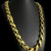 Cordao Pulseira Friso S 16Mm Fecho Especial Jesus Cristo Banhado Ouro 18K Preto