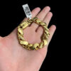 Cordao Pulseira Friso S Bordado 16Mm Banhado Ouro 18K Preto 1