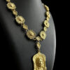 Cordao Sagrado Coracao Pingente Cravejado Banhado A Ouro 18K Preto