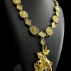 Cordao Sao Jorge Pingente Cravejado Banhado A Ouro 18K Preto