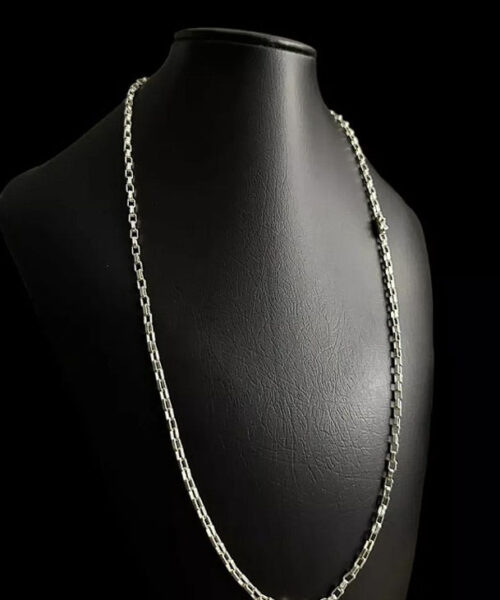 Cordão Tijolinho 3mm - Banhado a Prata 925