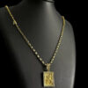 Cordao Tijolinho 3Mm Pingente Banhado A Ouro 18K P