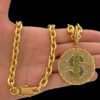Corrente Cadeado 10Mm Pingente Dinheiro – Banhado A Ouro 18K22