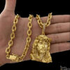 Corrente Cadeado 10Mm Pingente Jesus – Banhado A Ouro 18K3