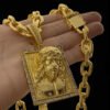 Corrente Cadeado 12Mm Pingente Jesus 3D – Banhado A Ouro 18K1010