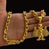 Corrente Cadeado 12Mm Pingente Tio Patinhas – Banhado A Ouro 18K2