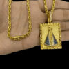 Corrente Cadeado 2Mm Pingente Nossa Sra – Banhado A Ouro 18K2 1