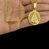 Corrente Cadeado 2Mm Pingente Nossa Sra – Banhado A Ouro 18K2