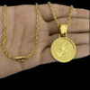 Corrente Cadeado 2Mm Pingente Sao Jorge – Banhado A Ouro 18K3