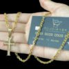 Corrente Cadeado 4Mm Pingente Cruz – Banhado A Ouro 18K Vasco